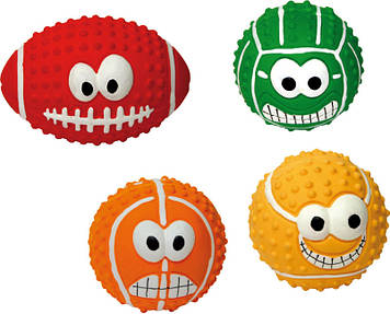 Іграшка для соб. CROCI М'ячі з посмішкою асорті, латекс, 4 види, 7,5 см  (ціна за 1шт) *