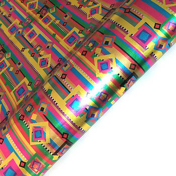 Пакувальна металізована папір № 35 "Квадрати"