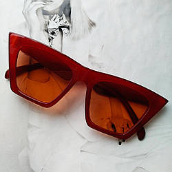 Жіночі сонцезахисні окуляри з гострими краями Червоний