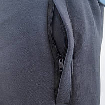 Штани спортивні зимні під манжет з турецького трикотажу з кишенями на блискавки S Синій, фото 4