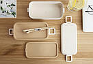 Ланч-бокс подвійний Еко "Lunch box", 800мл, бежевий, фото 6