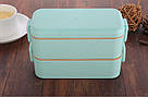 Ланч-бокс подвійний Еко "Lunch box", 800мл, м'ятний, фото 10