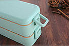 Ланч-бокс подвійний Еко "Lunch box", 800мл, м'ятний, фото 9