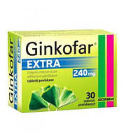 Ginkofar Extra — екстракт листя гінкго білоба для здоров'я головного мозку, 240 мг, 30 таб.