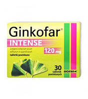Ginkofar Intense — екстракт листя гінкго білоба для здоров'я головного мозку, 120 мг, 30 таб.