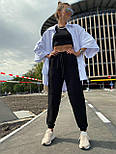 Жіночий костюм-двійка: сорочка з кишенями подовжена та штани-джогери (в кольорах), фото 7