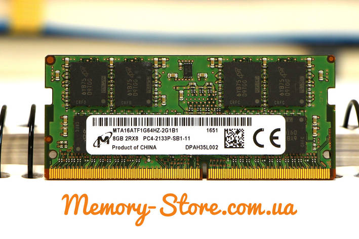 Оперативна пам'ять для ноутбука, Micron DDR4 8Gb 1Rx16 PC4-2133P, б/в, фото 2