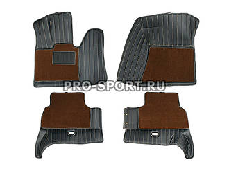 Килимки 3D VIP класу з екошкіри на липучках BMW X5 E70 2006-2013 р.в.