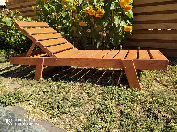 Шезлонг дерев'яний лежак модель Касабланка, фото 2