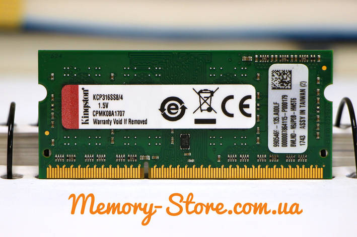 Оперативна пам'ять для ноутбука Kingston DDR3 4GB 1Rx8 PC3-12800S 1.5 V SODIMM (б/у), фото 1