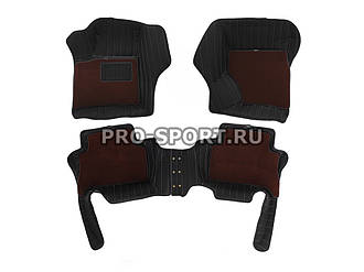 Килимки 3D VIP класу на липучках Audi Q7(5 Seats) 06+ г.в.