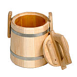 Липова Бочка Для Меду 1 л. Кадка Дерев’яна для Зберігання Круп і Борошна. Обручі Нержавіюча Сталь, фото 4