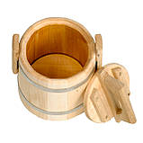 Липова Бочка Для Меду 1 л. Кадка Дерев’яна для Зберігання Круп і Борошна. Обручі Нержавіюча Сталь, фото 5