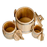 Липова Бочка Для Меду 1 л. Кадка Дерев’яна для Зберігання Круп і Борошна. Обручі Нержавіюча Сталь, фото 6