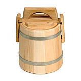 Липова Бочка Для Меду 1 л. Кадка Дерев’яна для Зберігання Круп і Борошна. Обручі Нержавіюча Сталь, фото 2