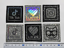 Нашивка Кіт в окулярах срібло 50х50 мм, фото 5