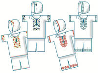 Схема для вишивки костюмчиків на хрестини з викрійкою. Арт. F2608