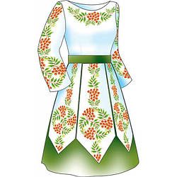 Схема для вишивки жіночого плаття з викрійкою.  Арт. F2815