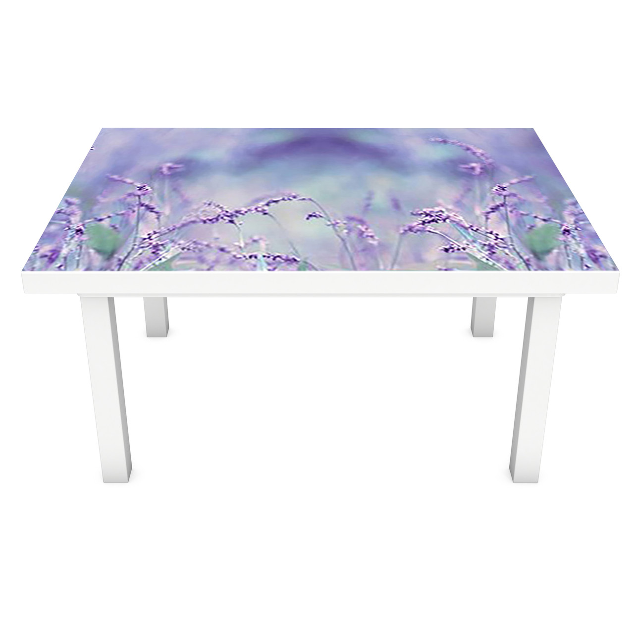 Вінілова 3Д наклейка на стіл Польові Трави (ПВХ плівка самоклеюча) Квіти Фіолетовий 600*1200мм, фото 1
