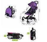 Коляска-книжка YOYO преміум для подорожей блакитна, фото 5