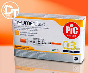 Шприци інсулінові Інсумед ( INSUMED 0,3 мл U-100 30G/8 мм) -30 шт.