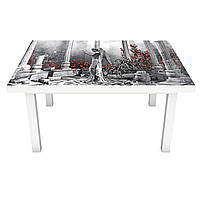 Вінілова 3Д наклейка на стіл Ангел Колони (ПВХ плівка самоклеюча) Абстракція Сірий 600*1200мм