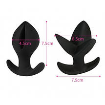 Анальний розширювач 4.5-6.5 см екстендер трилистий Black Flower, фото 3