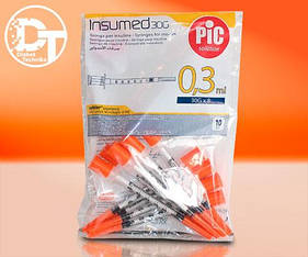 Шприци інсулінові Інсумед ( INSUMED 0,3 мл U-100 30G/8 мм) -10 шт.