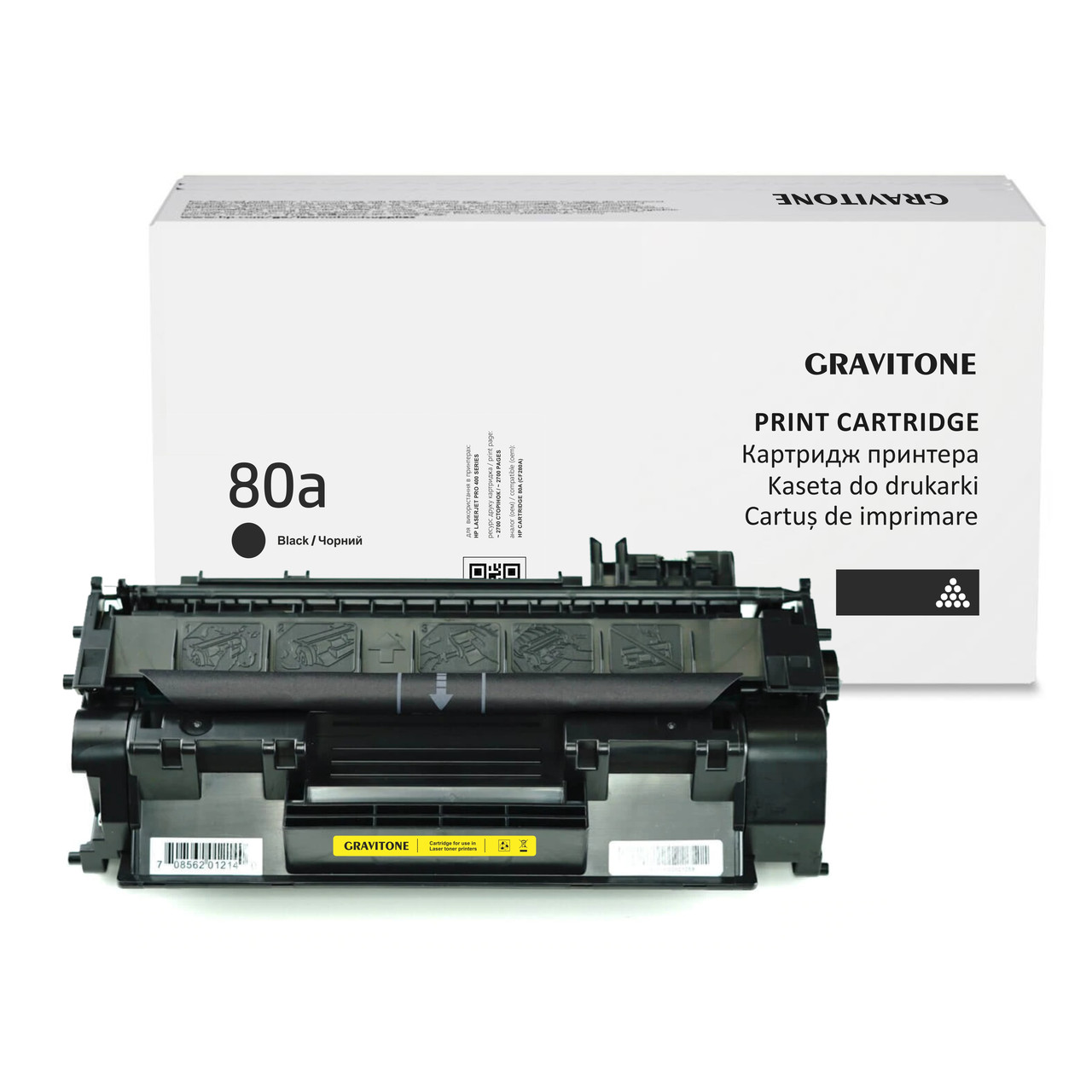 Сумісний картридж HP 80A (CF280A) Black, 2.700 стор., аналог від Gravitone