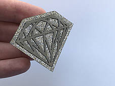 Нашивка Діамант блискітки 60х47 мм, фото 3