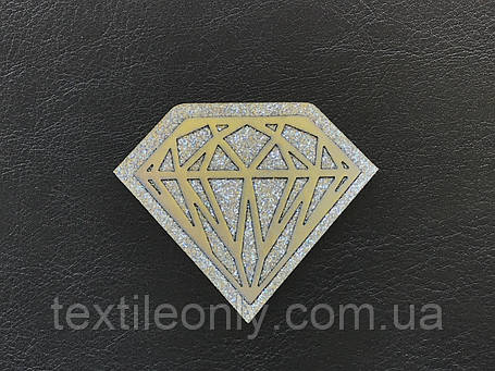 Нашивка Діамант блискітки 60х47 мм, фото 1
