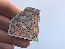 Нашивка Діамант блискітки 60х47 мм, фото 3