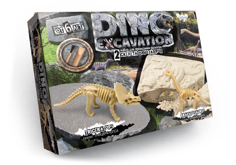 Набір для проведення розкопок DINO EXCAVATION Danko Toys DEX-01-04 Скелети динозаврів дитяча розвиваюча іграшка для дітей