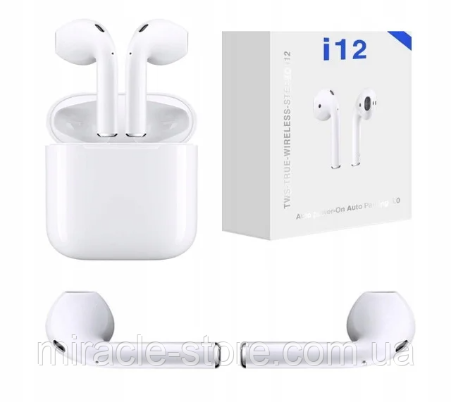 Бездротові Bluetooth-навушники AirPods i12 TWS