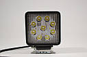 Світлодіодна LED фара протитуманна 36Вт,(4Вт*9ламп) Широкий промінь (Жовте світло), фото 4