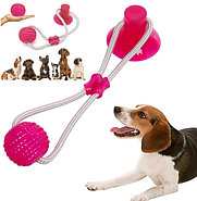 Іграшка для собак М'яч на мотузці з присоском Perfect Power Іграшка для домашніх тварин, малиновий (KG-113), фото 3