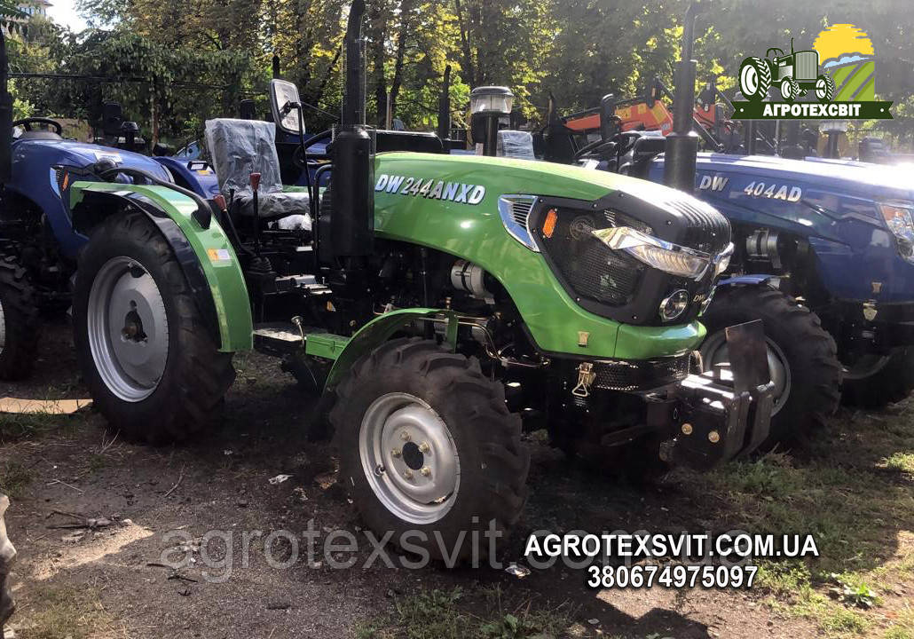 Мінітрактор DW 244ANXD Гарний дизайн. Широкі колеса. 2- дискове зчеплення 4х4 ГУР (4+1х2)