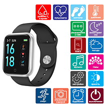 Фітнес браслет трекер Smart Band T80S, Розумні спортивні смарт годинник для здоров'я з температурою,, фото 3