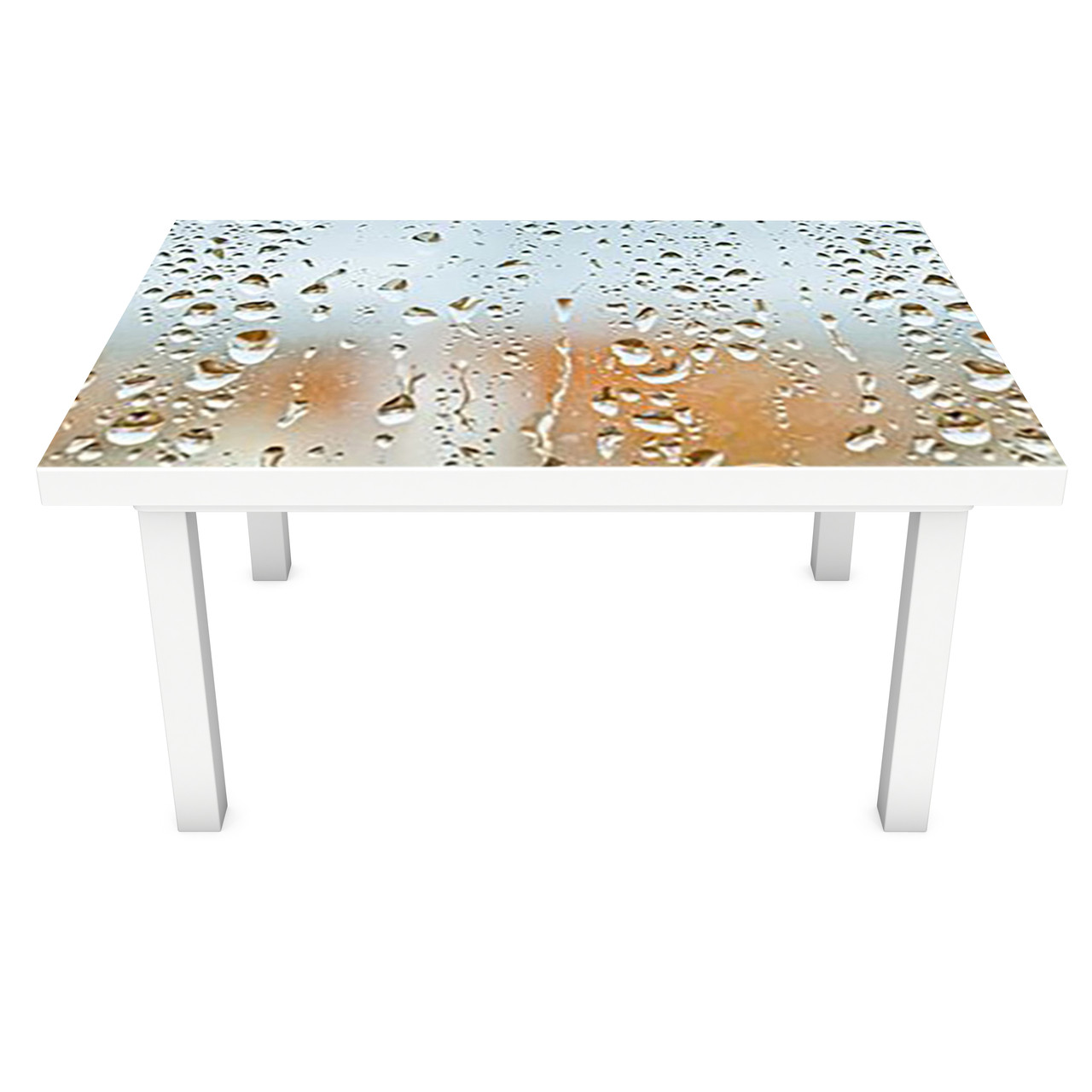 Вінілова 3Д наклейка на стіл Мокре скло (ПВХ плівка самоклеюча) краплі роса Текстура Сірий 600*1200мм, фото 1