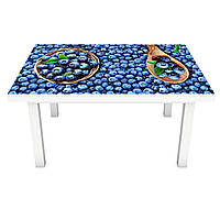 Виниловая 3Д наклейка на стол Черника (ПВХ пленка самоклеющаяся) лесные Ягоды Синие 600*1200 мм