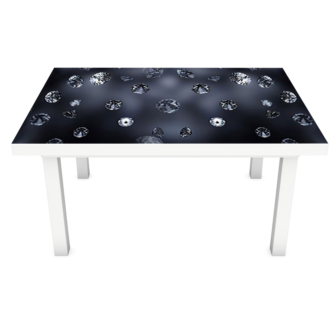 Вінілова 3Д наклейка на стіл Чорні діаманти (ПВХ плівка самоклеюча) дорогоцінні камені Текстура 600*1200мм, фото 1