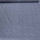 Бавовняна бязь c квіточками з точечкой білими на графітовому, ш. 160 см, фото 2