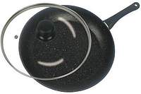 Сковорода с крышкой мраморное покрытие Benson BN-340 24 см