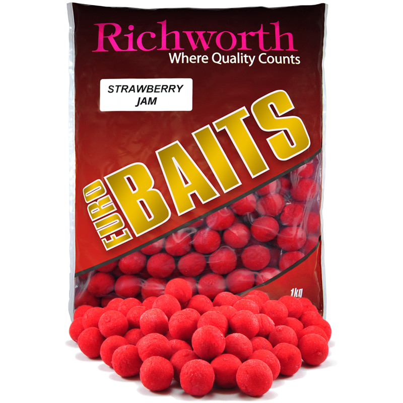 Бойлы Richworth Euro Boilies 25mm, Strawberry Jam, 1kg - фото 1 - id-p1251864755