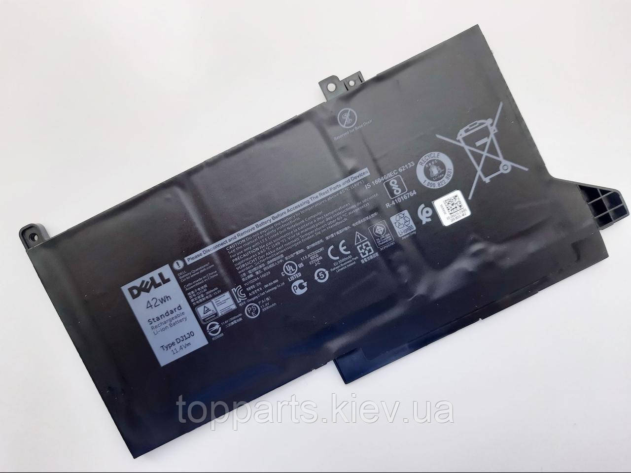 Батарея для ноутбука Dell Latitude 7280 DJ1J0, 42Wh (3500mAh), 3cell, 11.4 V, Li-ion, чорний, ОРИГІНАЛЬНА