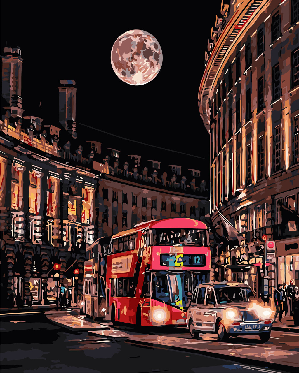 Художній творчий набір, картина за номерами Нічне життя Лондона, 40x50 см, «Art Story» (AS0699)