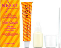 Набор краска для бровей и ресниц Коричневый Nexxt Professional Color Cream 20ml/10ml/1шт/1шт