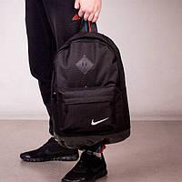 Портфель міської, стильний та спортивний рюкзак NIKE. Чорний з чорним найк. Ромбик, Репліка, фото 3