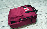 Молодіжний рюкзак, сумка Fjallraven Kanken Classic, канкен класік. Бордовий з чорним + Подарунок!, фото 8