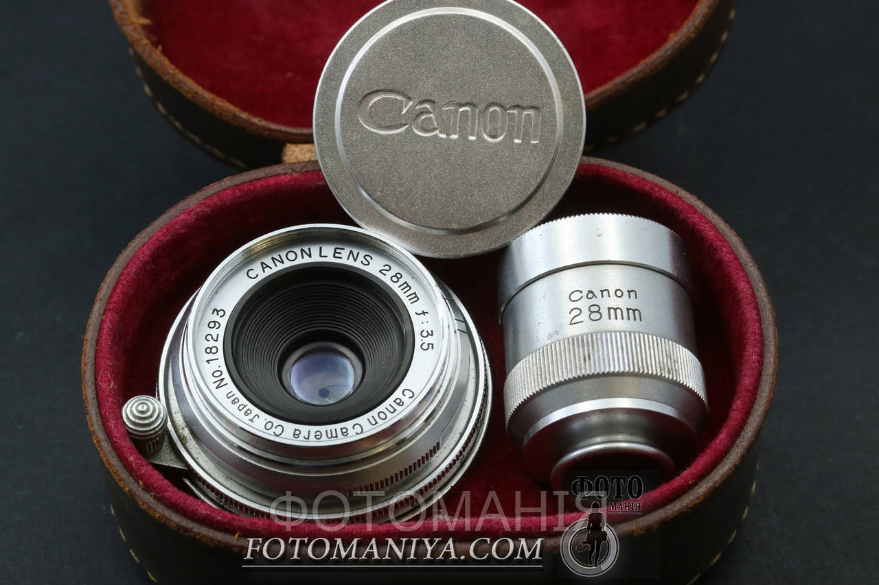 Canon Lens 28mm f3.5 M39 (Leica LTM) with Canon 28mm viewfinder